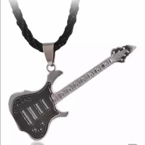 Stainless Steel Plating Rock Guitar Necklace Copper Titanium Stainless Steel - Picture 9 of 10